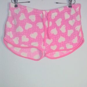 Just Love Pink and White Fleece Shorts